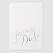 Waterverf Blauw De datumoverlay opslaan Vellum Uitnodigingen (Voorkant)