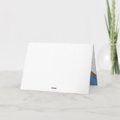 Waterverf Blauw en Goud Geode | Bruiloft Bedankkaart (Achterkant)