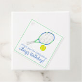 Waterverf Blauw en Groen Tennis Bedankjes Labels (In situ)