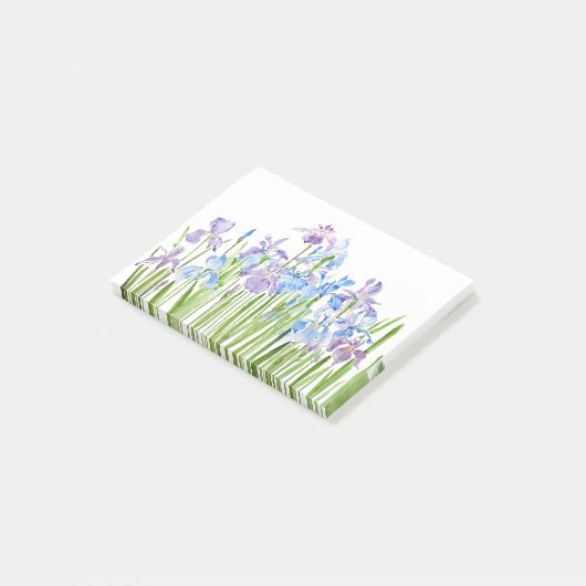 waterverf blauw en paars iris post-it® notes (Schuin)
