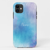 Waterverf Blauw en Paarse iPhone / iPad Case (Achterkant)