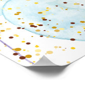 Waterverf Blauw en Roze Geslacht onthullen Welkom Poster (Hoek)