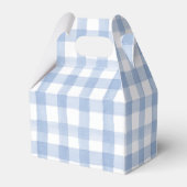 Waterverf Blauw en Wit Gingham Crest Bedankdoosjes (Achterkant)