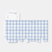 Waterverf Blauw en Wit Gingham Crest Bedankdoosjes (Uitgevouwen)
