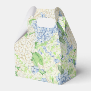Waterverf Blauw en Wit Hydrangea Crest Bedankdoosjes