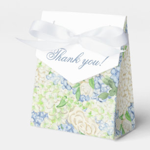 Waterverf Blauw en Wit Hydrangea Crest Bedankdoosjes