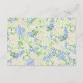 Waterverf Blauw en Wit Hydrangea Crest Bruiloft Informatiekaartje (Achterkant)