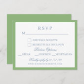 Waterverf Blauw en Wit Hydrangea Crest Bruiloft RSVP Kaartje (Voorkant / Achterkant)