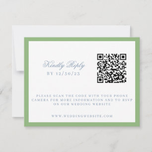 Waterverf Blauw en Wit Hydrangea Crest Bruiloft RSVP Kaartje