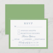 Waterverf Blauw en Wit Hydrangea Crest Bruiloft RSVP Kaartje (Voorkant / Achterkant)