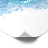 waterverf blauw en wit voegen uw prijsopgave toe poster (Hoek)