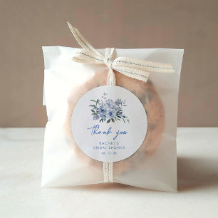 Waterverf Blauw Floral Vrijgezellenfeest Ronde Sticker