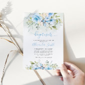 Waterverf blauw florjongetje baptisme kaart