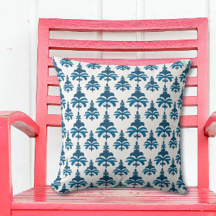 Waterverf Blauw Frans Toile Patroon Kussen
