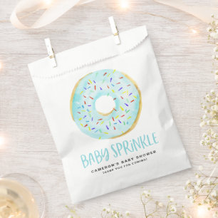 Waterverf Blauw Geglazuurde Donut Baby Sprinkle Bedankzakje