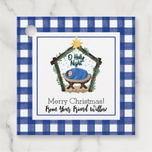 Waterverf blauw geplakt Label voor kindercadeau