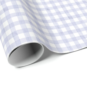 Waterverf Blauw Gingham Cadeaupapier