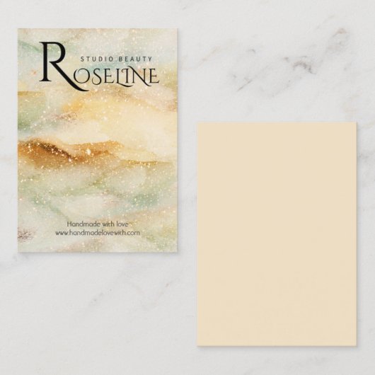 Waterverf Blauw goud glittersieraden display Visitekaartje (Voorkant / Achterkant)