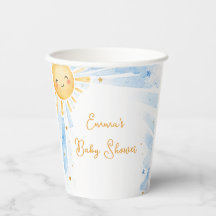 Waterverf Blauw & Goud Jongens Baby Shower