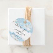 Waterverf blauw goud wit baby shower dank u bedankjes labels (In situ)
