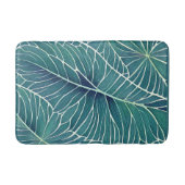 Waterverf Blauw Groen Blauwgroen Tropisch blad Badmat (Voorkant)
