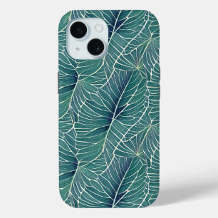 Waterverf Blauw Groen Blauwgroen Tropisch Bladpatr