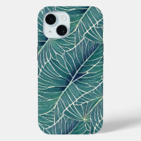 Waterverf Blauw Groen Blauwgroen Tropisch Bladpatr