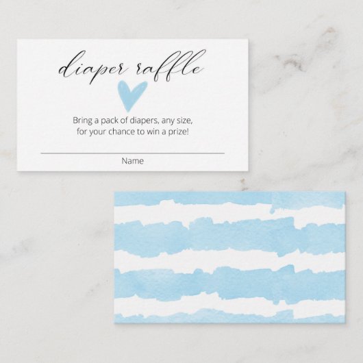 Waterverf blauw hart moderne kaartjes informatiekaartje (Voorkant / Achterkant)