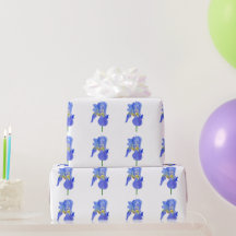 Waterverf blauw Iris-verlooppapier