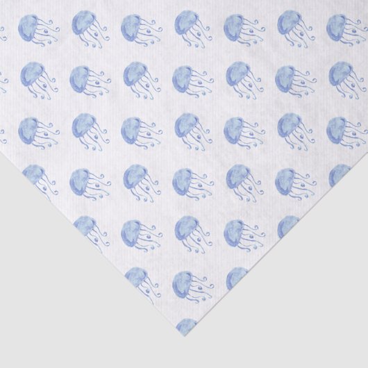 waterverf blauw jellyvisstrand ontwerp tissuepapier (Detail)