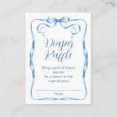 Waterverf Blauw Lint Luier Raffle Informatiekaartje (Voorkant)
