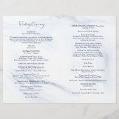 Waterverf Blauw Marmer Bloemen Bruiloft Mass Progr (Achterkant)