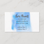 waterverf blauw ontwerp-visitekaartje op maat visitekaartje (Achterkant)
