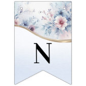 Waterverf Blauw Roze Bloemen Bunting Flag Vlaggetjes (Derde vlag)