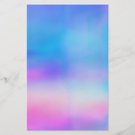 Waterverf Blauw roze Briefpapier (Voorkant)