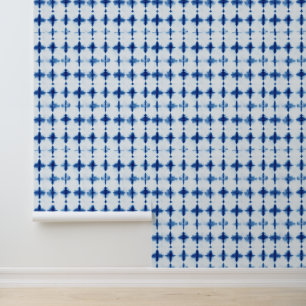 Waterverf blauw stropdas kleurstofpatroon behang