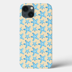 Waterverf blauw tongpatroon iPhone 13 hoesje