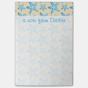 Waterverf blauw tongpatroon   Jouw namen toevoegen Post-it® Notes