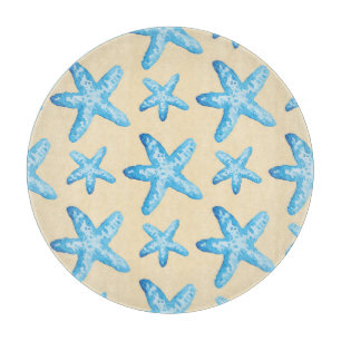 Waterverf blauw tongpatroon snijplank