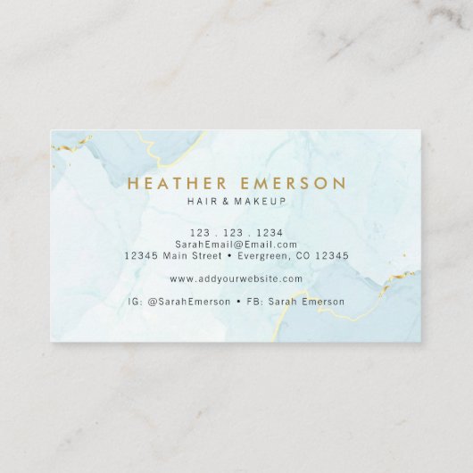 Waterverf blauw visitekaartje (Achterkant)