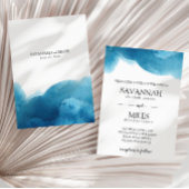 Waterverf blauw was uitnodiging voor een bruiloft