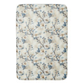 Waterverf Blauw Wit Bloempatroon Badmat (Voorkant Verticaal)