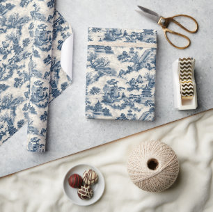 Waterverf blauw-wit China kasteelpagode Cadeaupapier