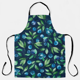 Waterverf blauwbes naadloos patroon, wild berrie schort