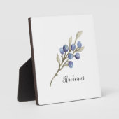 Waterverf Blauwbessen botanisch Fotoplaat (Voorkant)