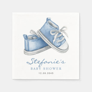 Waterverf Blauwe Babyschoenen Het is een Jongen Ba Servet