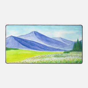 Waterverf Blauwe bergvallei Wilde Flowers Bureaumat