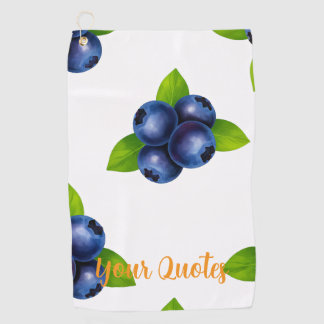 Waterverf Blauwe Bes Botanisch Patroon Golfhanddoek