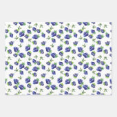 Waterverf Blauwe Bes Patroon Inpakpapier Vellen (Voorkant)