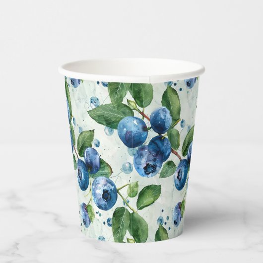 Waterverf Blauwe bessen Papieren Bekers (Rechts)